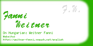 fanni weitner business card